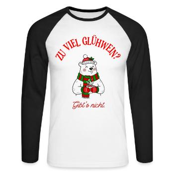 Christmas mulled wine humor polar bear saying - Unisex Long Sleeve Baseball T-Shirt - white/black - Front - Nik (191cm)