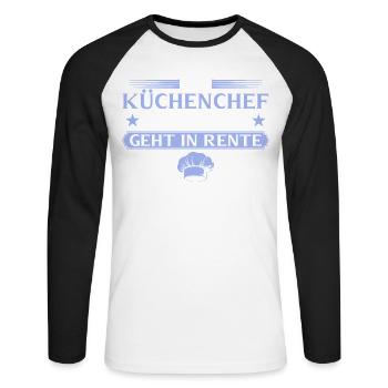 Retired chef legend retired - Unisex Long Sleeve Baseball T-Shirt - white/black - Front - Nik (191cm)