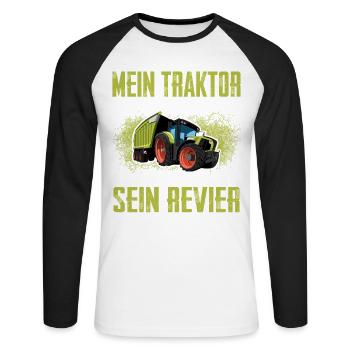 Landwirt - Unisex Baseballshirt langarm - Weiß/Schwarz - Vorne - Nik (191cm)