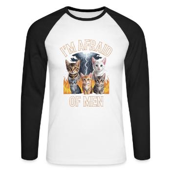 I'm Afraid Of Men Unwearable Bootleg - Unisex Baseballshirt langarm - Weiß/Schwarz - Vorne - Nik (191cm)