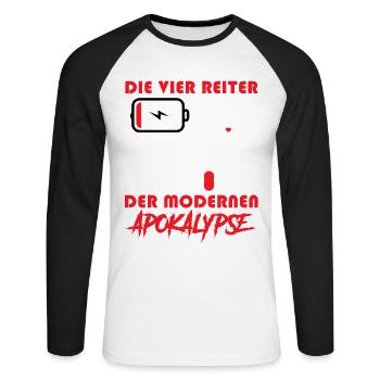 Computers THE FOUR HORSEMEN OF THE MODERN APOCALYPSE - Unisex Long Sleeve Baseball T-Shirt - white/black - Front - Nik (191cm)
