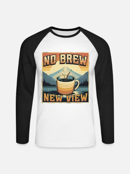 Kaffeeentzug Ex-Kaffeetrinker No Brew New View - Unisex Baseballshirt langarm - Weiß/Schwarz