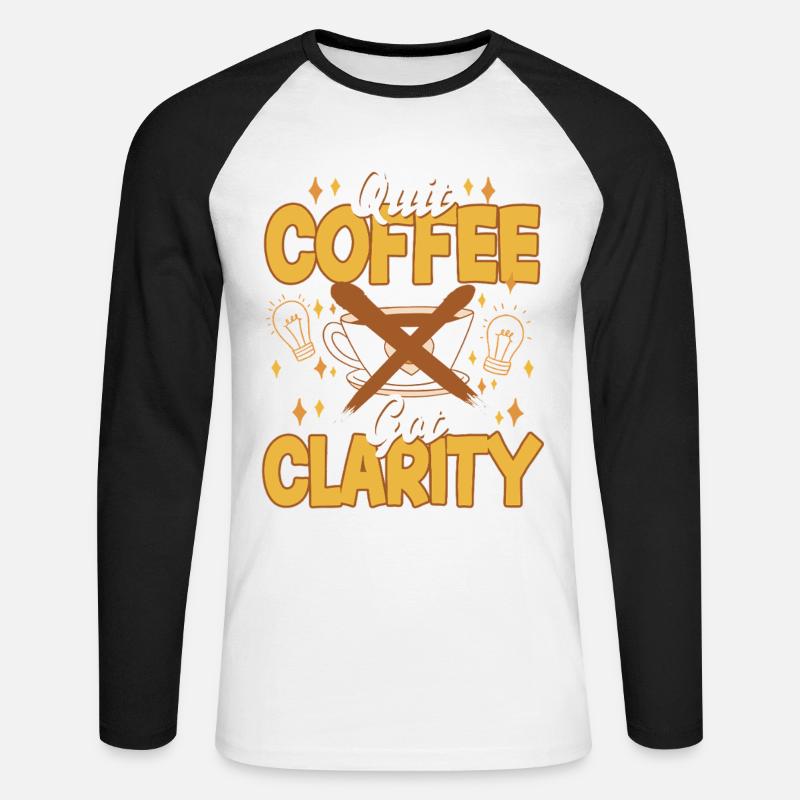 Coffee withdrawal decaffeinated ex-coffee drinker - Unisex Long Sleeve Baseball T-Shirt - white/black