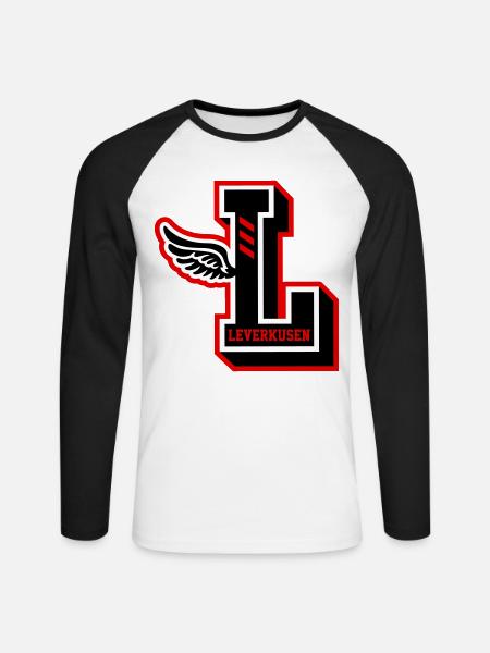 LEVERKUSEN 2026 - Unisex Baseballshirt langarm - Weiß/Schwarz