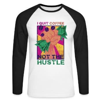 Kaffeeentzug Koffeinfrei Ex-Kaffeetrinker - Unisex Baseballshirt langarm - Weiß/Schwarz - Vorne - Nik (191cm)