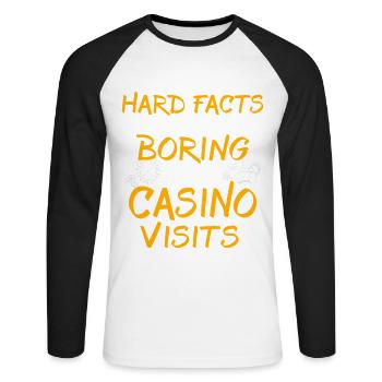 Casino Gambler - Unisex Long Sleeve Baseball T-Shirt - white/black - Front - Nik (191cm)