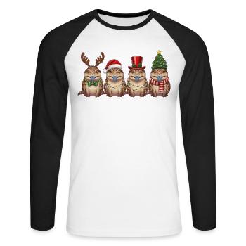 Bluetongue Skink Christmas Fairy Lights - Unisex Long Sleeve Baseball T-Shirt - white/black - Front - Nik (191cm)
