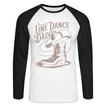 Papa de la danse en ligne - T-shirt baseball manches longues Homme - blanc/noir - Devant - Nik (191cm)