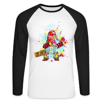HIP HOP WICHTDeEL Dab Graffiti Rap Musik Xmas Crew - Unisex Baseballshirt langarm - Weiß/Schwarz - Vorne - Nik (191cm)