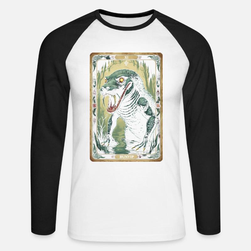Bunyip Mythological Creatures - Unisex Long Sleeve Baseball T-Shirt - white/black