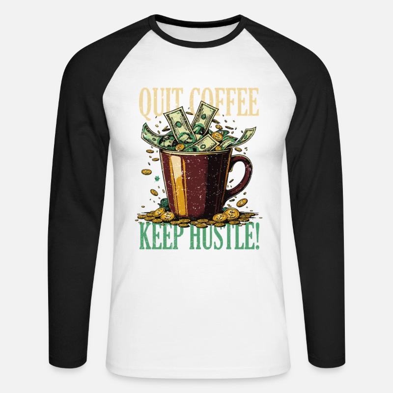 Coffee withdrawal decaffeinated ex-coffee drinker - Unisex Long Sleeve Baseball T-Shirt - white/black