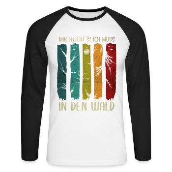 Forest Nature Nature Lover Trees Hiking Gift - Unisex Long Sleeve Baseball T-Shirt - white/black - Front - Nik (191cm)