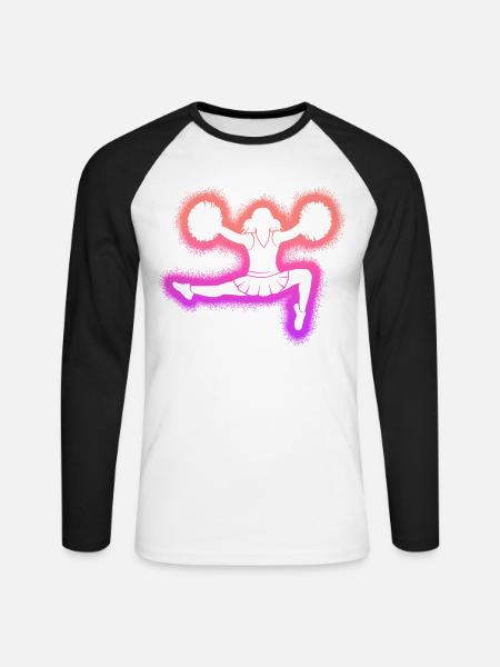 Cheerleading Kinder Mädchen Damen Cheerleader - Unisex Baseballshirt langarm - Weiß/Schwarz
