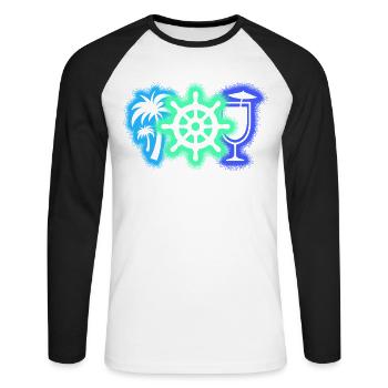 Cruise Cruise Ship Cruisers - Unisex Long Sleeve Baseball T-Shirt - white/black - Front - Nik (191cm)