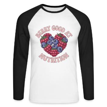 Nutritionist Berry Good At Nutrition Dietitian - Unisex Long Sleeve Baseball T-Shirt - white/black - Front - Nik (191cm)