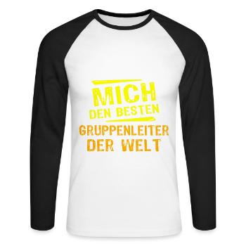 Gruppenleiter Geschenk - Unisex Baseballshirt langarm - Weiß/Schwarz - Vorne - Nik (191cm)