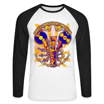 Djing - Unisex Baseballshirt langarm - Weiß/Schwarz - Vorne - Nik (191cm)