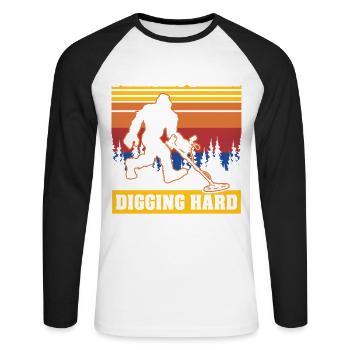 Sasquatches Dirt Fishing Big Foot - Unisex Long Sleeve Baseball T-Shirt - white/black - Front - Nik (191cm)