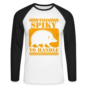Igel Tag Hedgehog Day Too Spiky To Handle - Unisex Baseballshirt langarm - Weiß/Schwarz - Vorne - Nik (191cm)