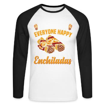 Enchilada Lover Mexikanische Küche Speisegericht - Unisex Baseballshirt langarm - Weiß/Schwarz - Vorne - Nik (191cm)