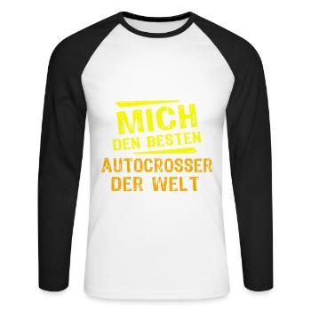 Don Autocrosser - T-shirt baseball manches longues Homme - blanc/noir - Devant - Nik (191cm)
