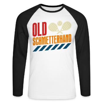 Padel Sport VIEUX SCHMETTERHAND Drôle - T-shirt baseball manches longues Homme - blanc/noir - Devant - Nik (191cm)