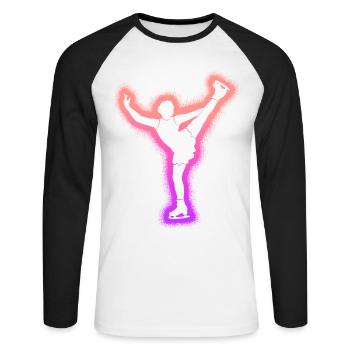 Patineuse artistique Fille patineuse artistique Patinage artistique - T-shirt baseball manches longues Homme - blanc/noir - Devant - Nik (191cm)