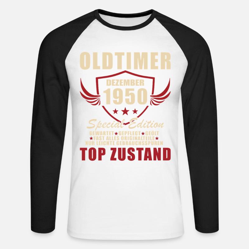 Oldtimer 1950 Special Edition - Unisex Baseballshirt langarm - Weiß/Schwarz