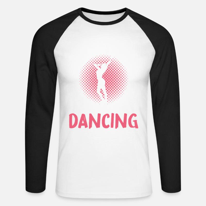 Nur ein Mädchen liebt Tanzen - Unisex Baseballshirt langarm - Weiß/Schwarz