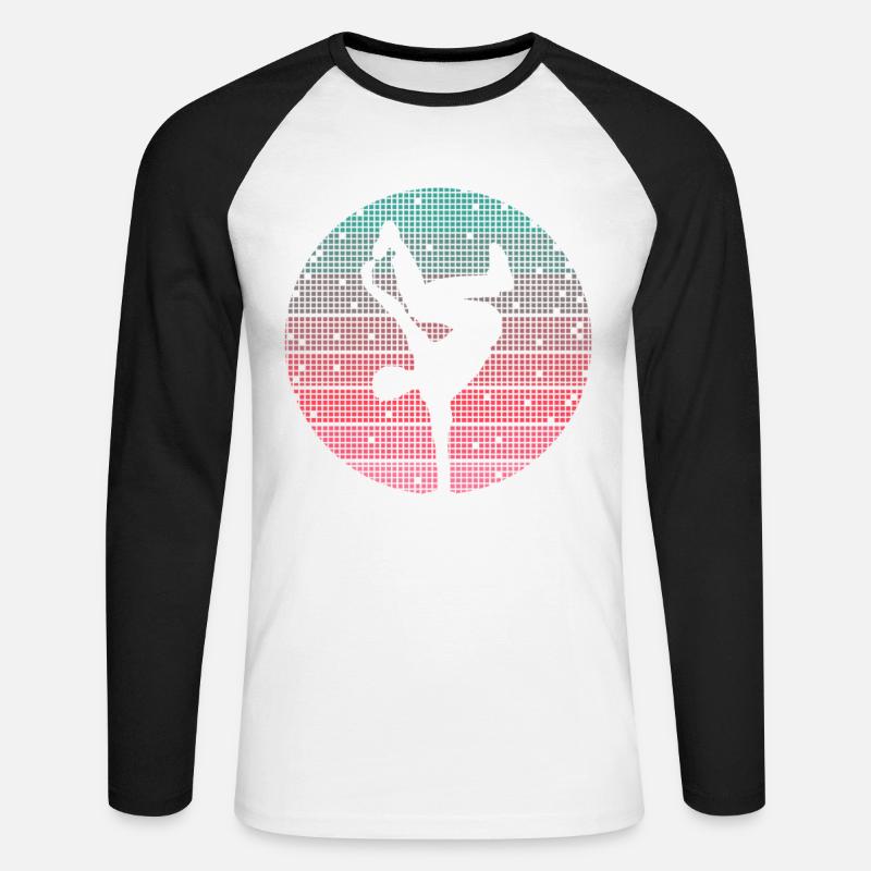 Breakdance Danse Breakdancer Breakdancer Rétro Breakdancer - T-shirt baseball manches longues Homme - blanc/noir