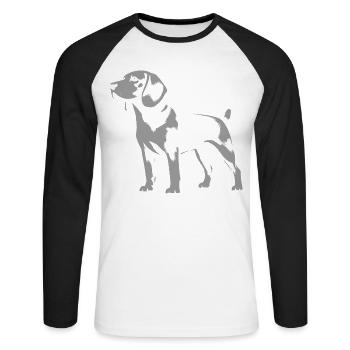 Beagle Fun Design for Dog Lovers - Unisex Long Sleeve Baseball T-Shirt - white/black - Front - Nik (191cm)