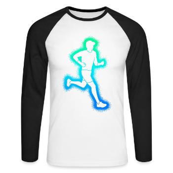 Course à pied Enfants Hommes Garçons Coureurs - T-shirt baseball manches longues Homme - blanc/noir - Devant - Nik (191cm)