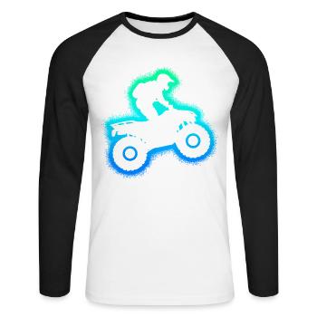 Quad ATV Quad Riders Kids Men Boys Tout-terrain - T-shirt baseball manches longues Homme - blanc/noir - Devant - Nik (191cm)