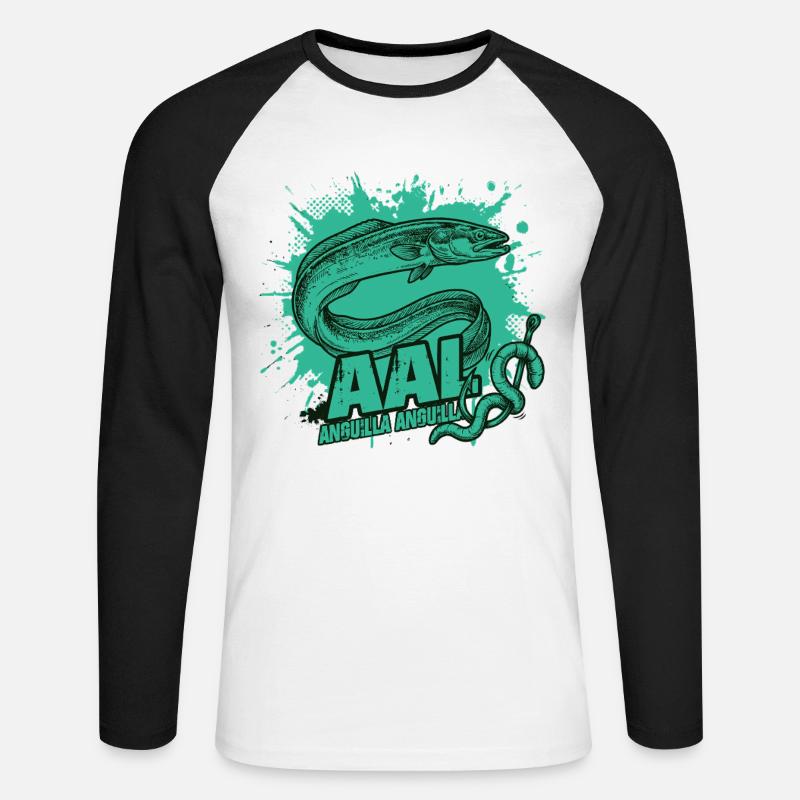 Aal – Der Jäger der Nacht - Unisex Baseballshirt langarm - Weiß/Schwarz