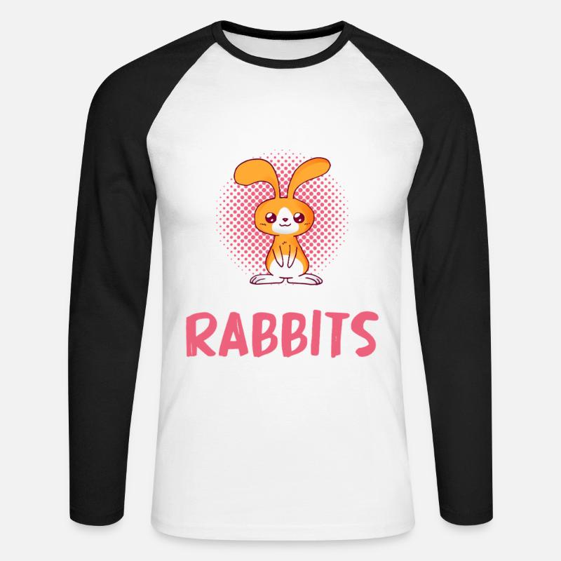 Nur ein Mädchen liebt Kaninchen - Unisex Baseballshirt langarm - Weiß/Schwarz