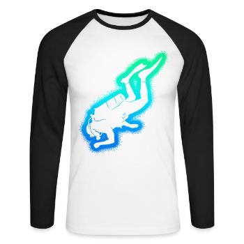 Taucher Tauch Kinder Jungen Herren Tauchen - Unisex Baseballshirt langarm - Weiß/Schwarz - Vorne - Nik (191cm)