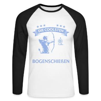 Archery - Only the coolest go archery - Unisex Long Sleeve Baseball T-Shirt - white/black - Front - Nik (191cm)