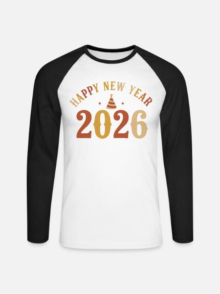 Feiert die schöne Silvesterparty 2026 - Unisex Baseballshirt langarm - Weiß/Schwarz