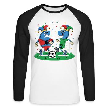 67 Six Seven Kostümkarneval Fußball Italien Meme - Unisex Baseballshirt langarm - Weiß/Schwarz - Vorne - Nik (191cm)