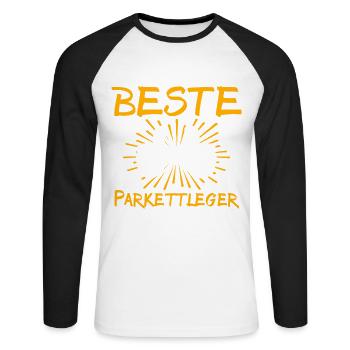 Parquet Layer Gift Idea - Unisex Long Sleeve Baseball T-Shirt - white/black - Front - Nik (191cm)