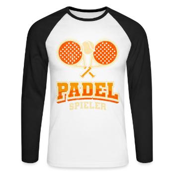 Padel Sports PADEL JOUEURS Padel Équipe de Padel Drôle - T-shirt baseball manches longues Homme - blanc/noir - Devant - Nik (191cm)