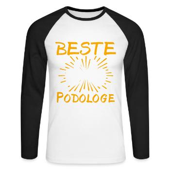 Podiatrist Gift Idea - Unisex Long Sleeve Baseball T-Shirt - white/black - Front - Nik (191cm)