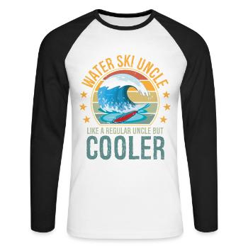 Waterski Uncle Uncle Day Ski Lover Uncle Water Ski - Unisex Baseballshirt langarm - Weiß/Schwarz - Vorne - Nik (191cm)