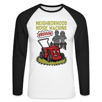 Machine à bruit de quartier - T-shirt baseball manches longues Homme - blanc/noir - Devant - Nik (191cm)