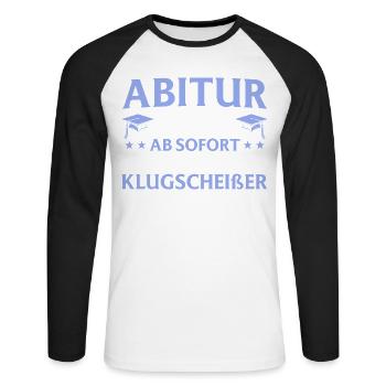 Abitur passed in 2026 Passed final exam - Unisex Long Sleeve Baseball T-Shirt - white/black - Front - Nik (191cm)