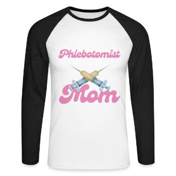 My favorite phlebotomist mom - Unisex Long Sleeve Baseball T-Shirt - white/black - Front - Nik (191cm)