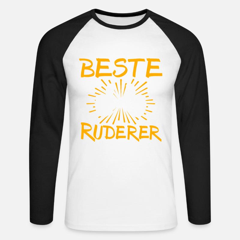 Ruderer Geschenkidee - Unisex Baseballshirt langarm - Weiß/Schwarz