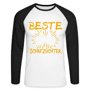 Sheep Farmer Gift Idea - Unisex Long Sleeve Baseball T-Shirt - white/black - Front - Nik (191cm)