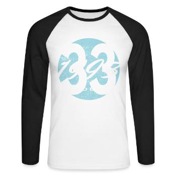 33rd Birthday 1993 Gift for Men and Women - Unisex Long Sleeve Baseball T-Shirt - white/black - Front - Nik (191cm)