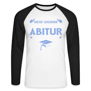 Abiturient 2026 Abitur Abschluss Geschenk - Unisex Baseballshirt langarm - Weiß/Schwarz - Vorne - Nik (191cm)